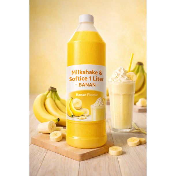 Milkshake &amp; Softice 1 Liter - Banan smag