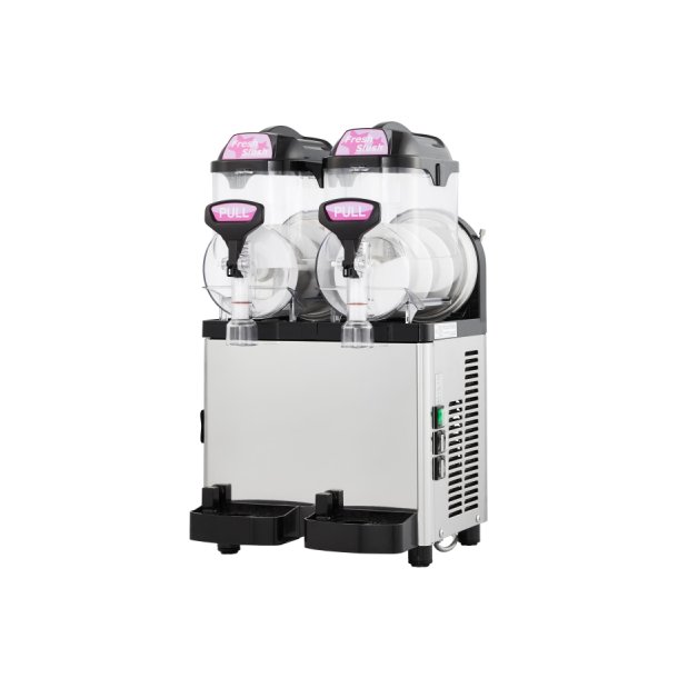 Leje af Slushice maskine med 2 Beholdere a 5 liter ( STARTPAKKE MED 2 X 2L Koncentrat)