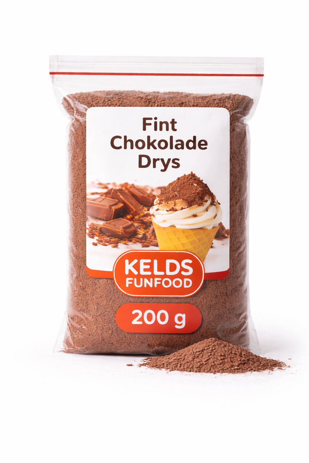 Chokolade drys fint 200g - Toppings og Krymmel - Kelds Funfood ApS - En ...