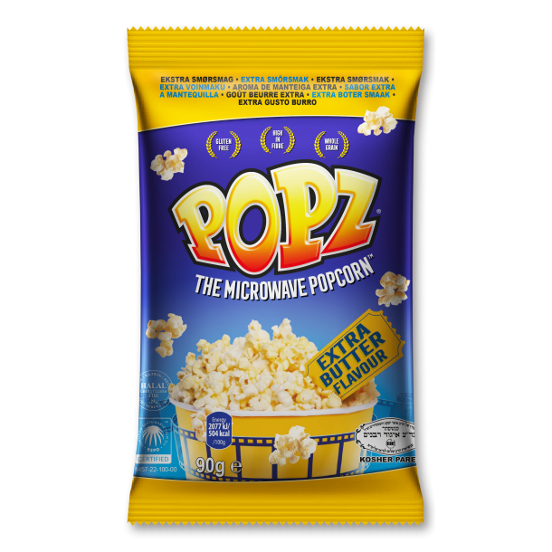POPZ Mikrob�lge Popcorn � Ekstra Sm�rsmag (Single Pack, 90 g)