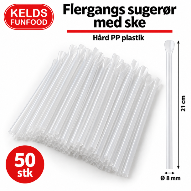 Suger�r m/Ske Flergangs - Pakke med 50 stk.