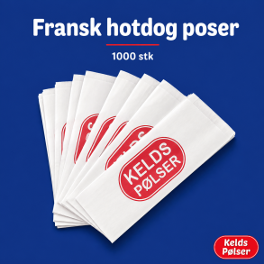 Fransk hotdog poser 1000 stk - Kelds P�lser
