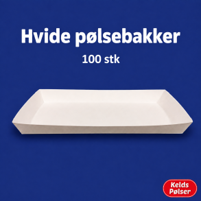 Hvide P�lsebakker - 100 stk