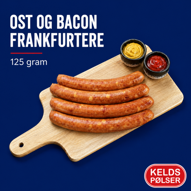 Kelds Frankfurter med Ost/bacon 125 gram