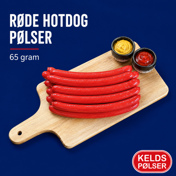 Kelds R�de Hotdog p�lser 65 gram