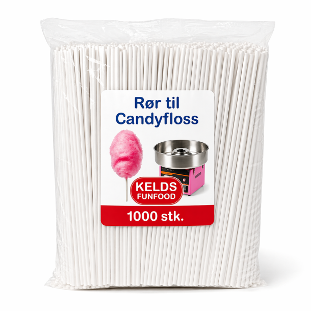 R�r til Candyfloss - pakke med 1000 stk