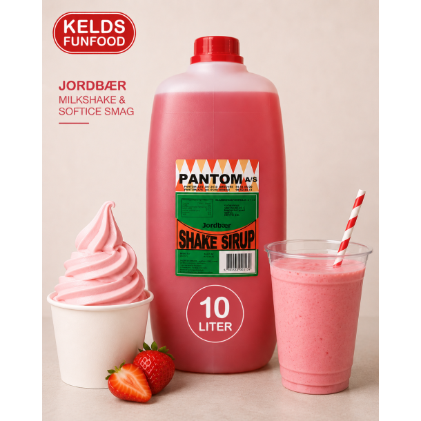 Milkshake &amp; Softice 10 Liter - Jordb�r smag