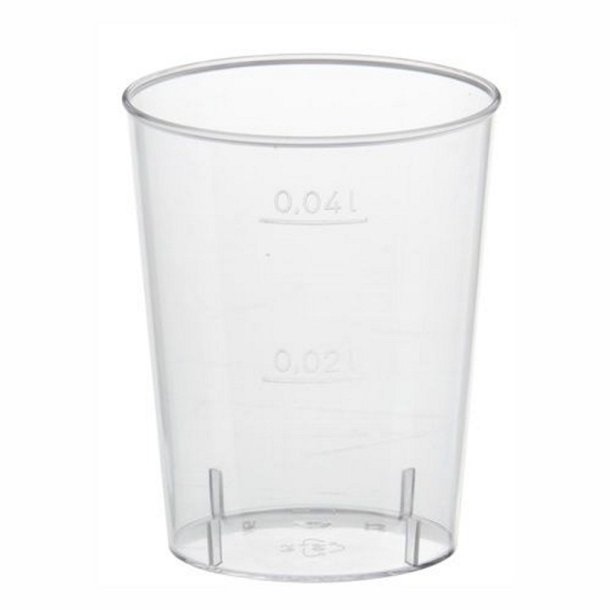 Plastglas 2/4 cl Snaps - Pakke med 50 stk