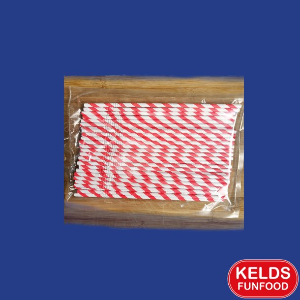 Sugerr m/Knk, striber  - Pakke med 50 stk (Pap)