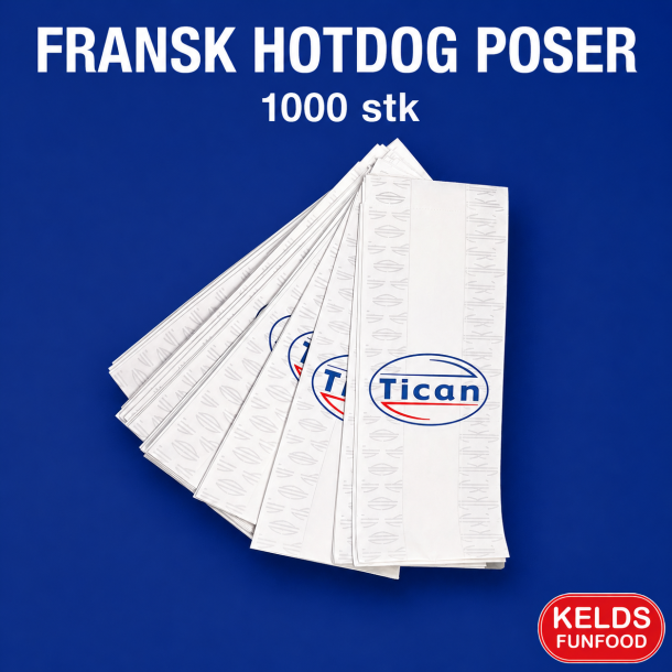 Fransk hodog poser 1000 stk - Tican
